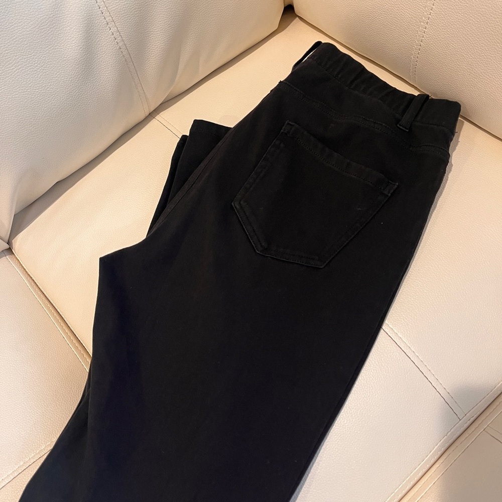 Joe Boxer Black Elastic-Waist Leggings with Back Pocket